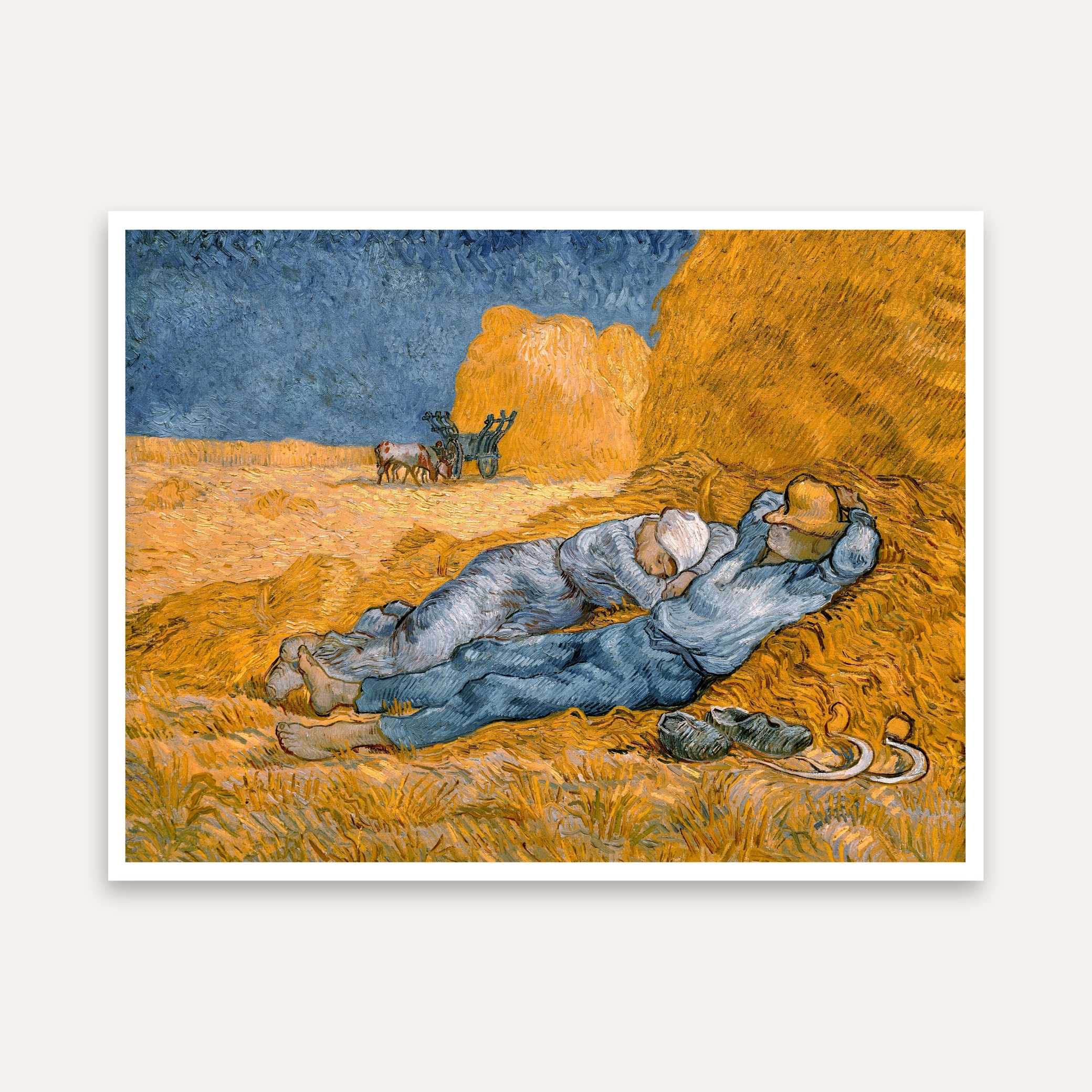 Van Gogh Rest from Work Painting for Living Room | Scenery Wall Art | Giclée Print 4 : 3 Horizontal Premium Wall Art Canvas by MeriDeewar