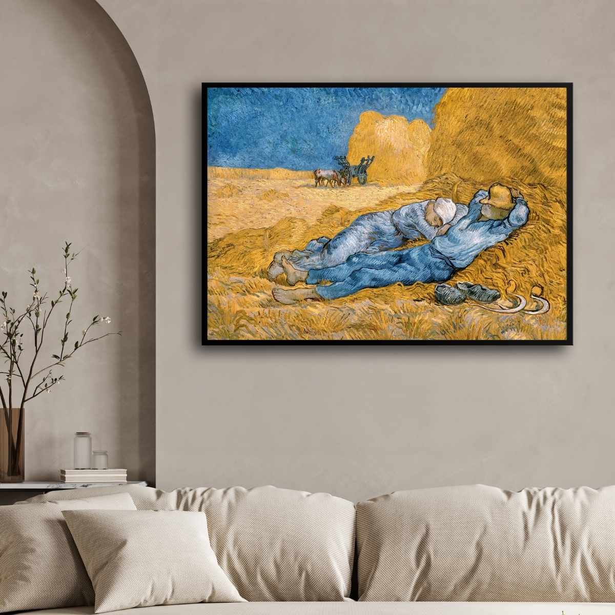 Van Gogh Rest from Work Painting for Living Room | Scenery Wall Art | Giclée Print 4 : 3 Horizontal Premium Wall Art Canvas by MeriDeewar