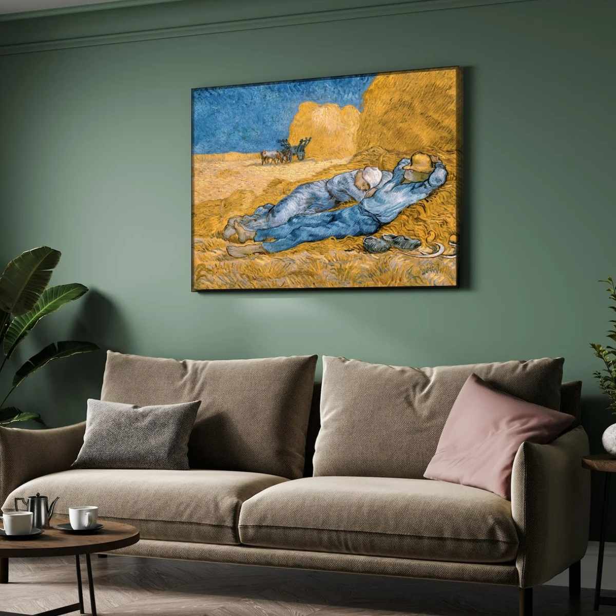Van Gogh Rest from Work Painting for Living Room | Scenery Wall Art | Giclée Print 4 : 3 Horizontal Premium Wall Art Canvas by MeriDeewar