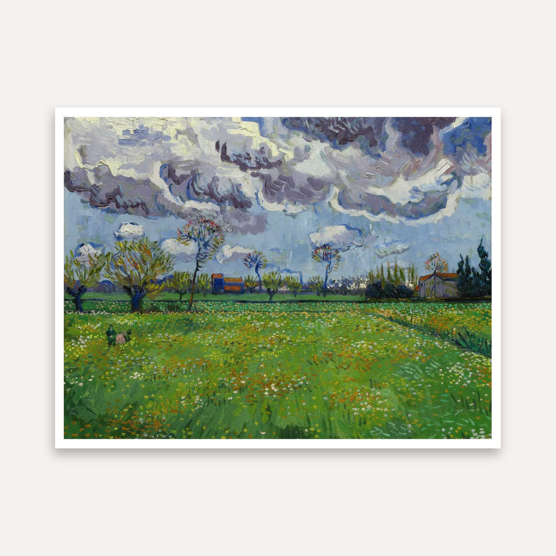 Van Gogh Scenery Painting for Living Room | Green Landscape Wall Art | Giclée Print 4 : 3 Horizontal Premium Wall Art Canvas by MeriDeewar