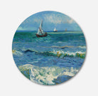 Van Gogh Seascape Painting Circular Canvas Frame Circular Canvas Frame Premium Wall Art Canvas by MeriDeewar