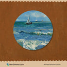 Van Gogh Seascape Painting Circular Canvas Frame Circular Canvas Frame Premium Wall Art Canvas by MeriDeewar