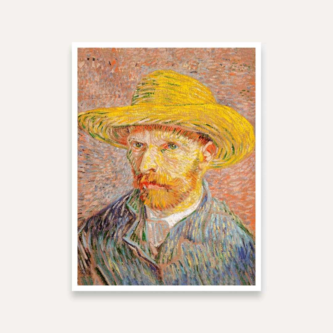 Van Gogh Self-Portrait Painting for Living Room | Classic Wall Art Print for Home Decor India 3 : 4 Vertical Premium Wall Art Canvas by MeriDeewar
