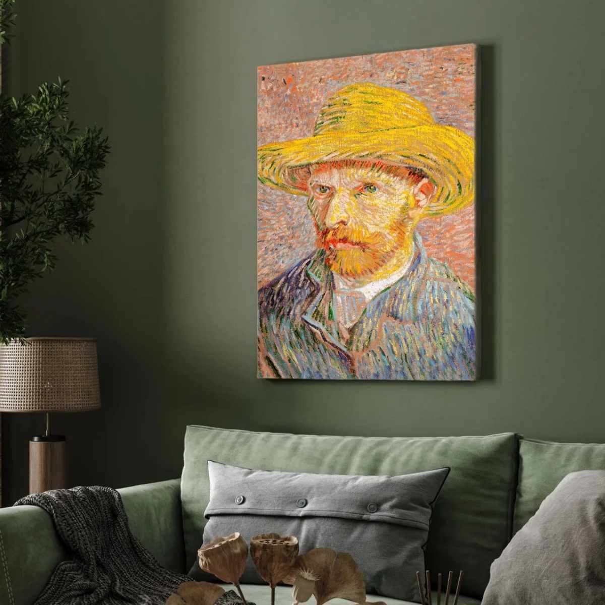 Van Gogh Self-Portrait Painting for Living Room | Classic Wall Art Print for Home Decor India 3 : 4 Vertical Premium Wall Art Canvas by MeriDeewar