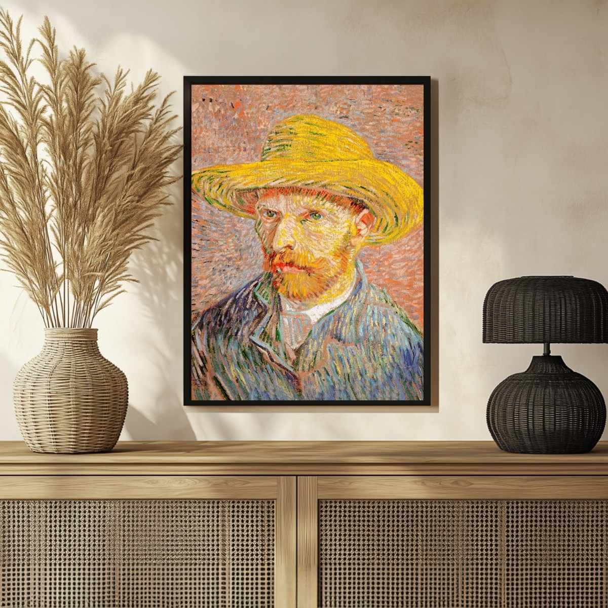 Van Gogh Self-Portrait Painting for Living Room | Classic Wall Art Print for Home Decor India 3 : 4 Vertical Premium Wall Art Canvas by MeriDeewar