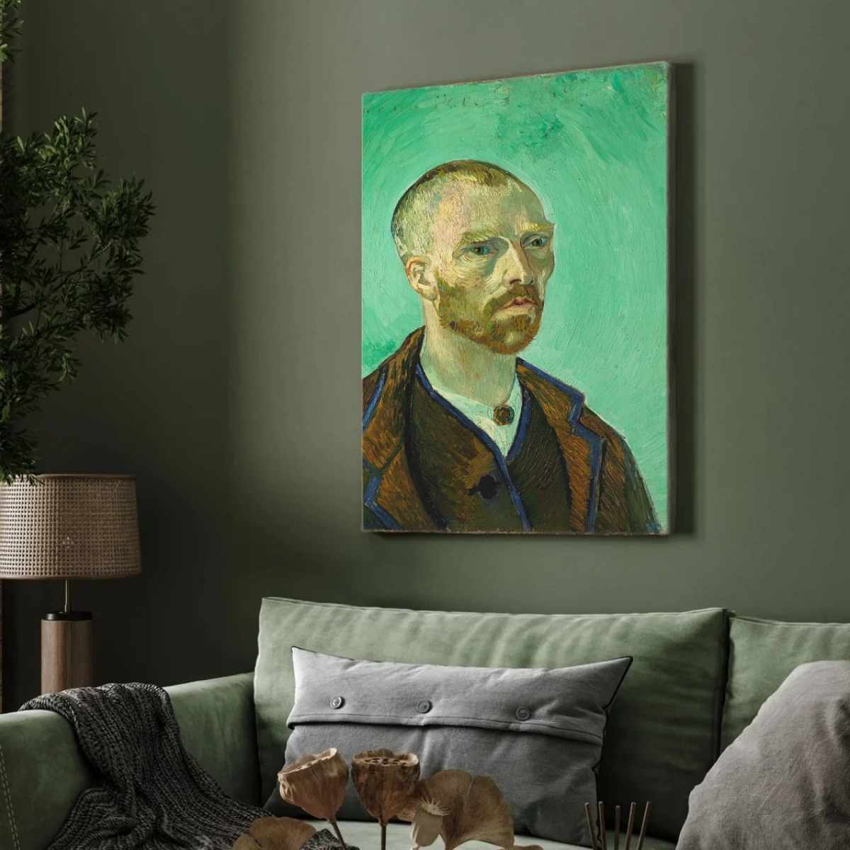 Van Gogh Self Portrait Painting for Living Room | Famous Art Wall Decor | MeriDeewar 3 : 4 Vertical Premium Wall Art Canvas by MeriDeewar