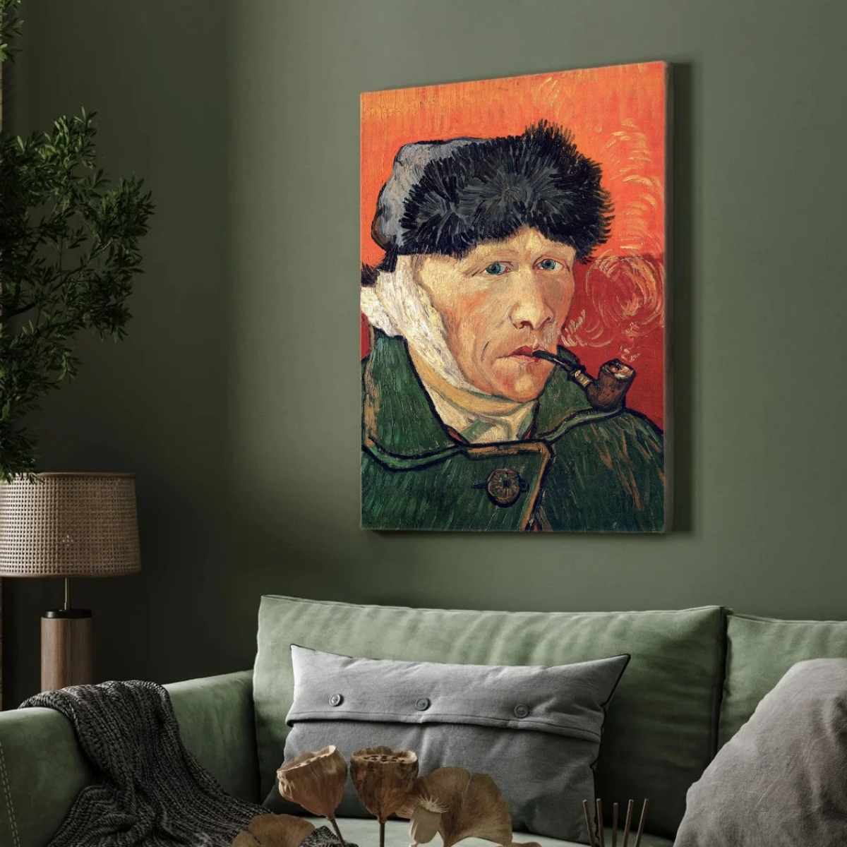 Van Gogh Self Portrait Painting for Living Room | Famous Art Wall Decor | MeriDeewar 3 : 4 Vertical Premium Wall Art Canvas by MeriDeewar