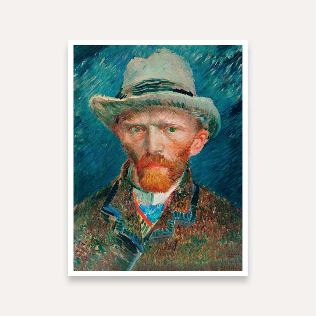 Van Gogh Self Portrait Painting for Living Room | Famous Artist Wall Art | MeriDeewar 3 : 4 Vertical Premium Wall Art Canvas by MeriDeewar
