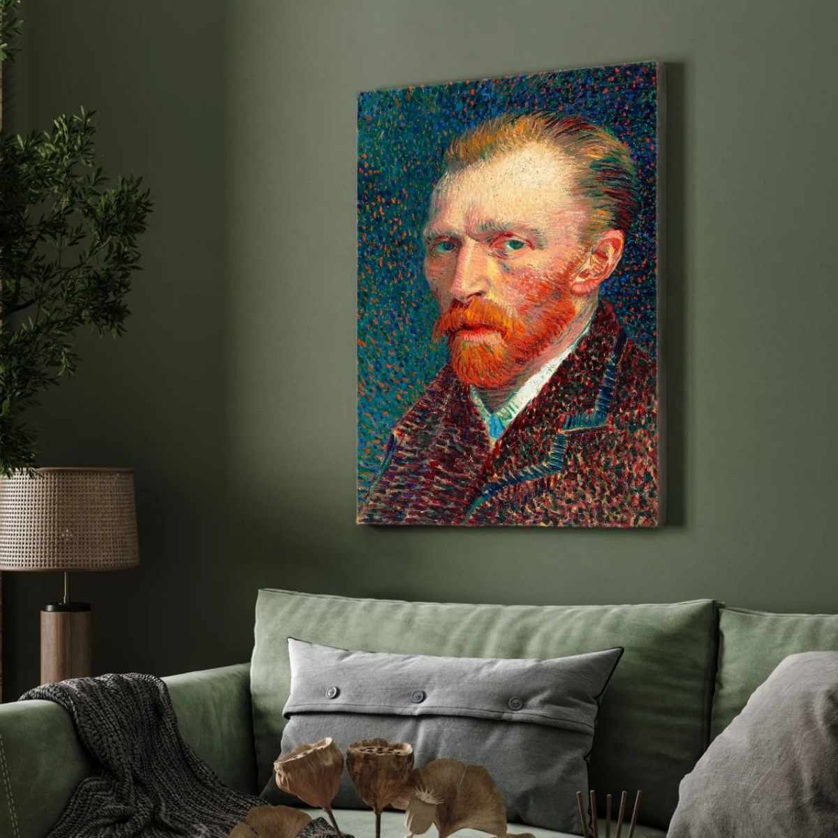 Van Gogh Self Portrait Painting for Living Room | Famous Artist Wall Art | MeriDeewar 3 : 4 Vertical Premium Wall Art Canvas by MeriDeewar