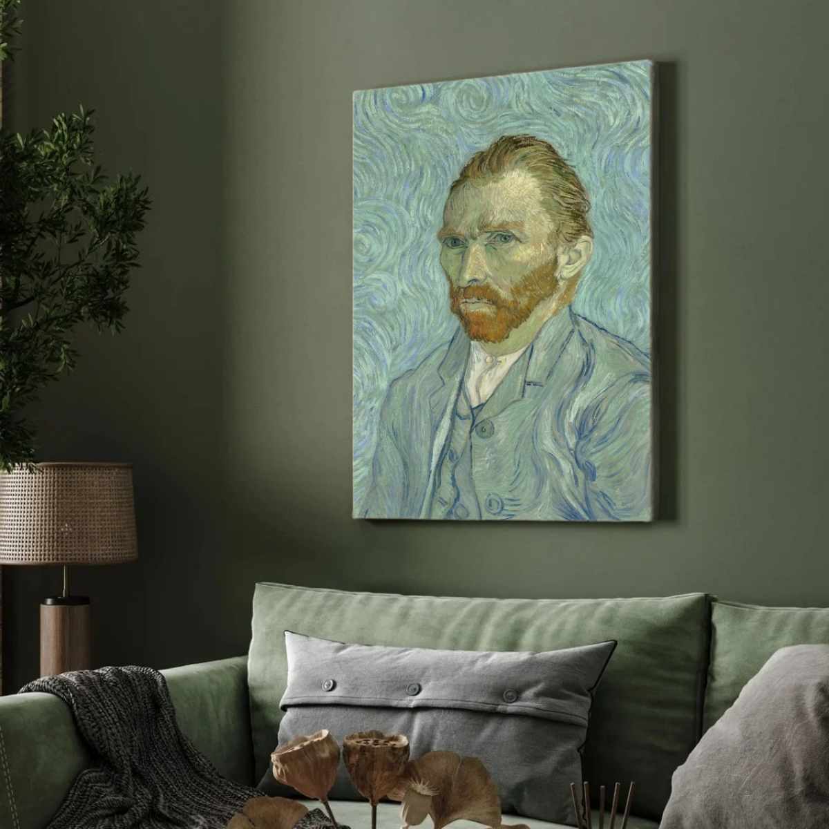 Van Gogh Self Portrait Wall Painting for Living Room | Classic Art Print for Home Decor 3 : 4 Vertical Premium Wall Art Canvas by MeriDeewar