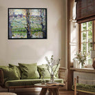 Van Gogh Spring Scenery Painting for Living Room | Flowering Orchards Nature Wall Art 2 : 1 Horizontal Premium Wall Art Canvas by MeriDeewar