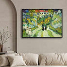 Van Gogh Stairway at Auvers Scenery Painting for Living Room | French Village Wall Art 3 : 2 Horizontal Premium Wall Art Canvas by MeriDeewar