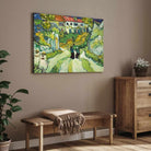 Van Gogh Stairway at Auvers Scenery Painting for Living Room | French Village Wall Art 3 : 2 Horizontal Premium Wall Art Canvas by MeriDeewar