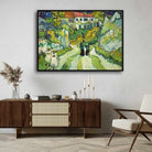 Van Gogh Stairway at Auvers Scenery Painting for Living Room | French Village Wall Art 3 : 2 Horizontal Premium Wall Art Canvas by MeriDeewar