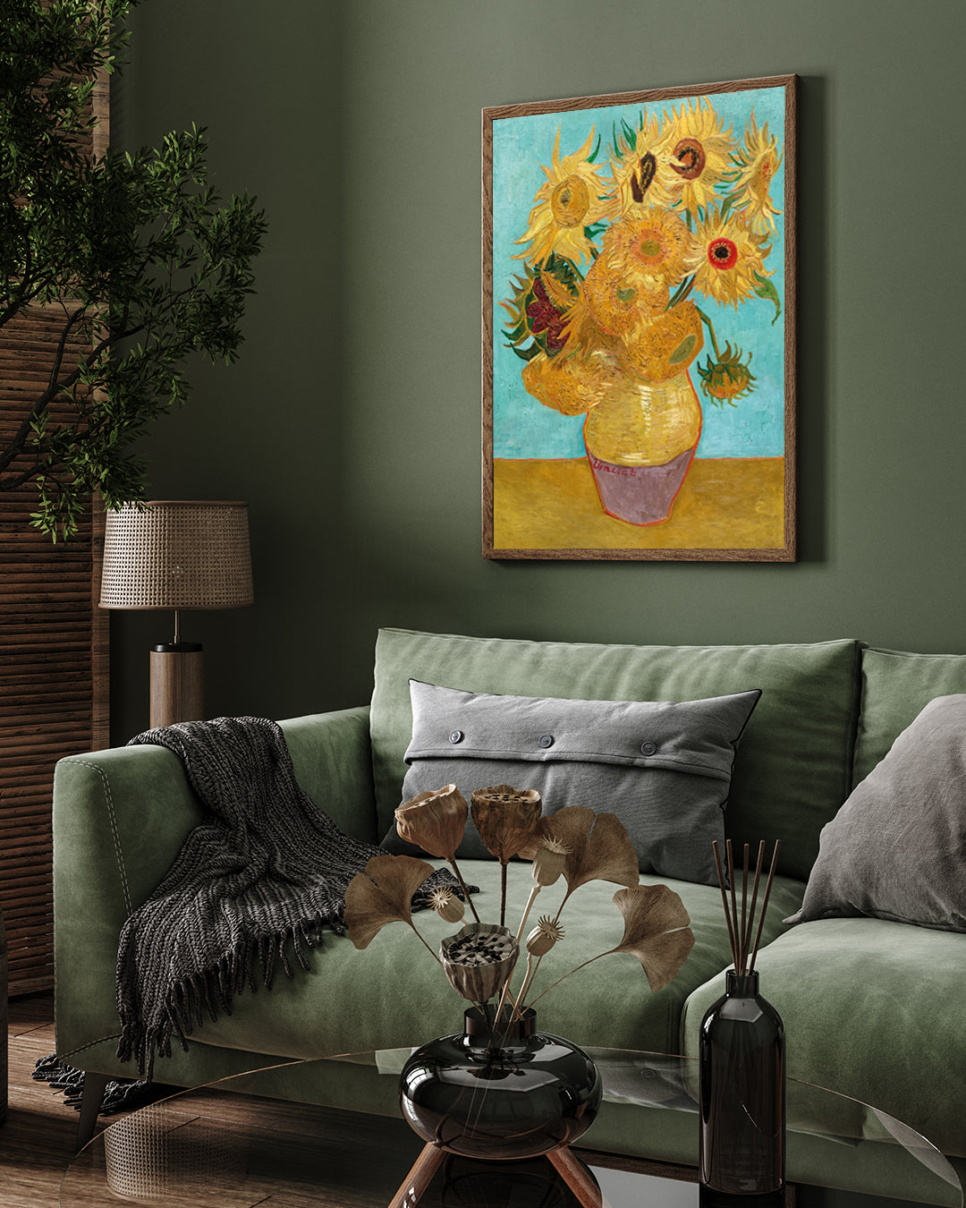 Van Gogh Sunflowers Painting 3 : 4 Vertical New Premium Wall Art Canvas by MeriDeewar