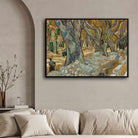 Van Gogh Tree Painting for Living Room | The Road Menders Nature Wall Art | MeriDeewar 4 : 3 Horizontal Premium Wall Art Canvas by MeriDeewar