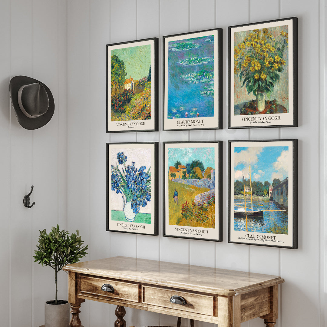 Van Gogh Wall Art Set of 6 Walls Premium Wall Art Canvas by MeriDeewar