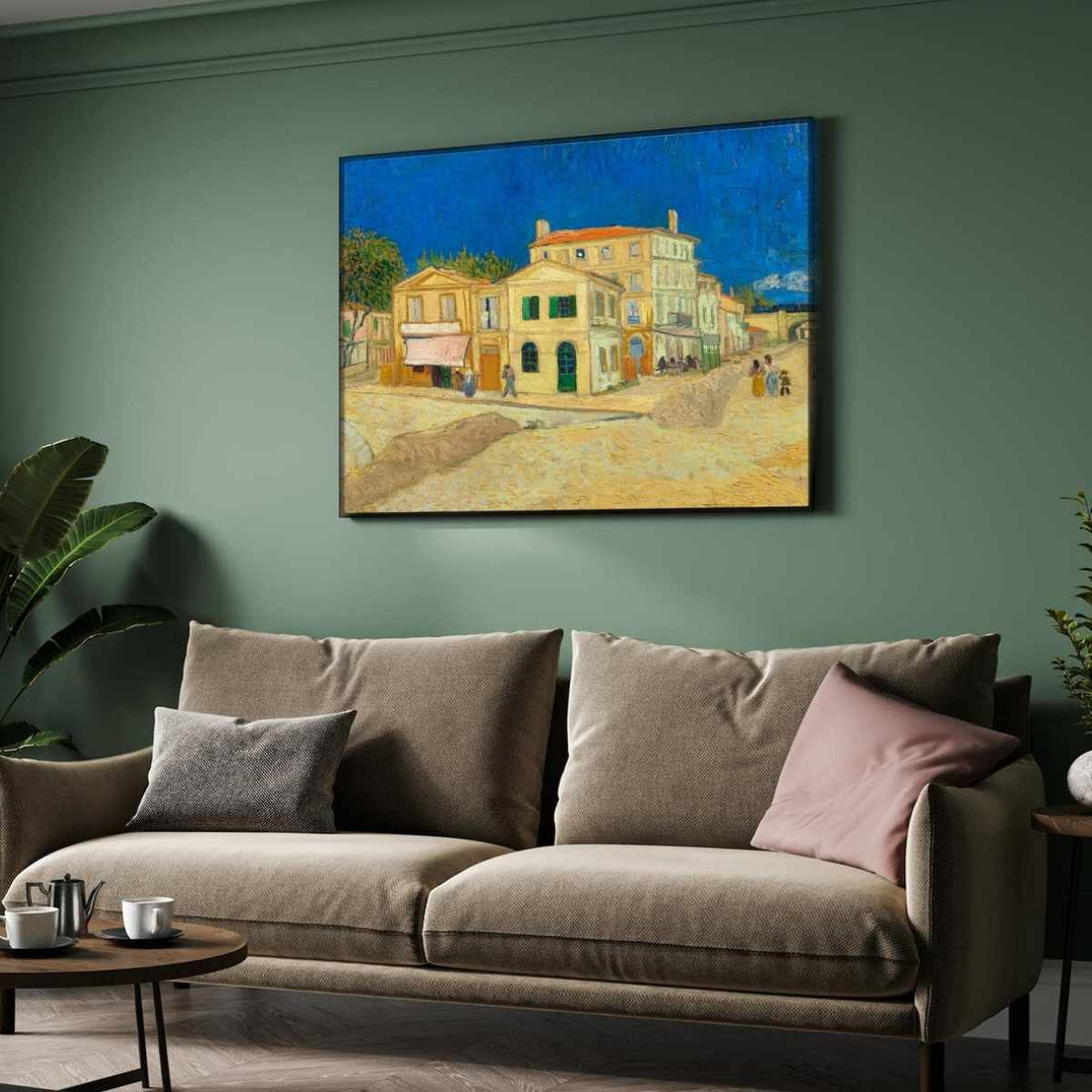 The yellow house (1888) famous painting 4 : 3 Horizontal Premium Wall Art Canvas by MeriDeewar