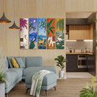 Vanya | Indian Heritage Set of 5 Canvas Panels Curate Premium Wall Art Canvas by MeriDeewar