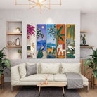 Vanya | Indian Heritage Set of 5 Canvas Panels Curate Premium Wall Art Canvas by MeriDeewar