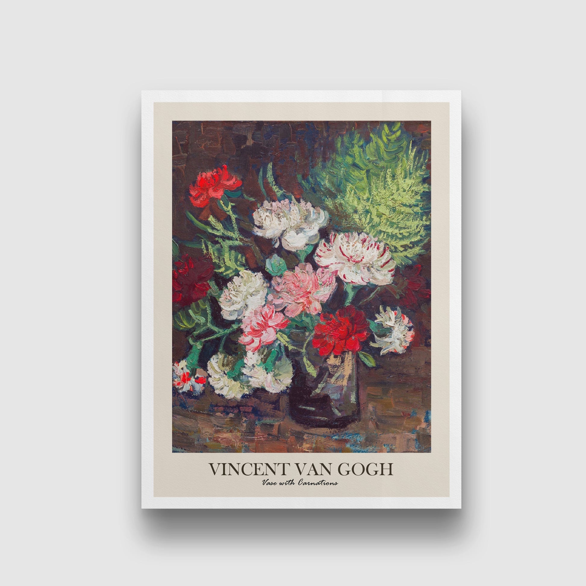 Vase with Carnations Painting by Vincent Van Gogh 3 : 4 Vertical New Premium Wall Art Canvas by MeriDeewar