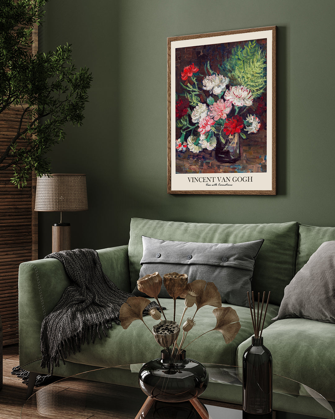 Vase with Carnations Painting by Vincent Van Gogh 3 : 4 Vertical New Premium Wall Art Canvas by MeriDeewar