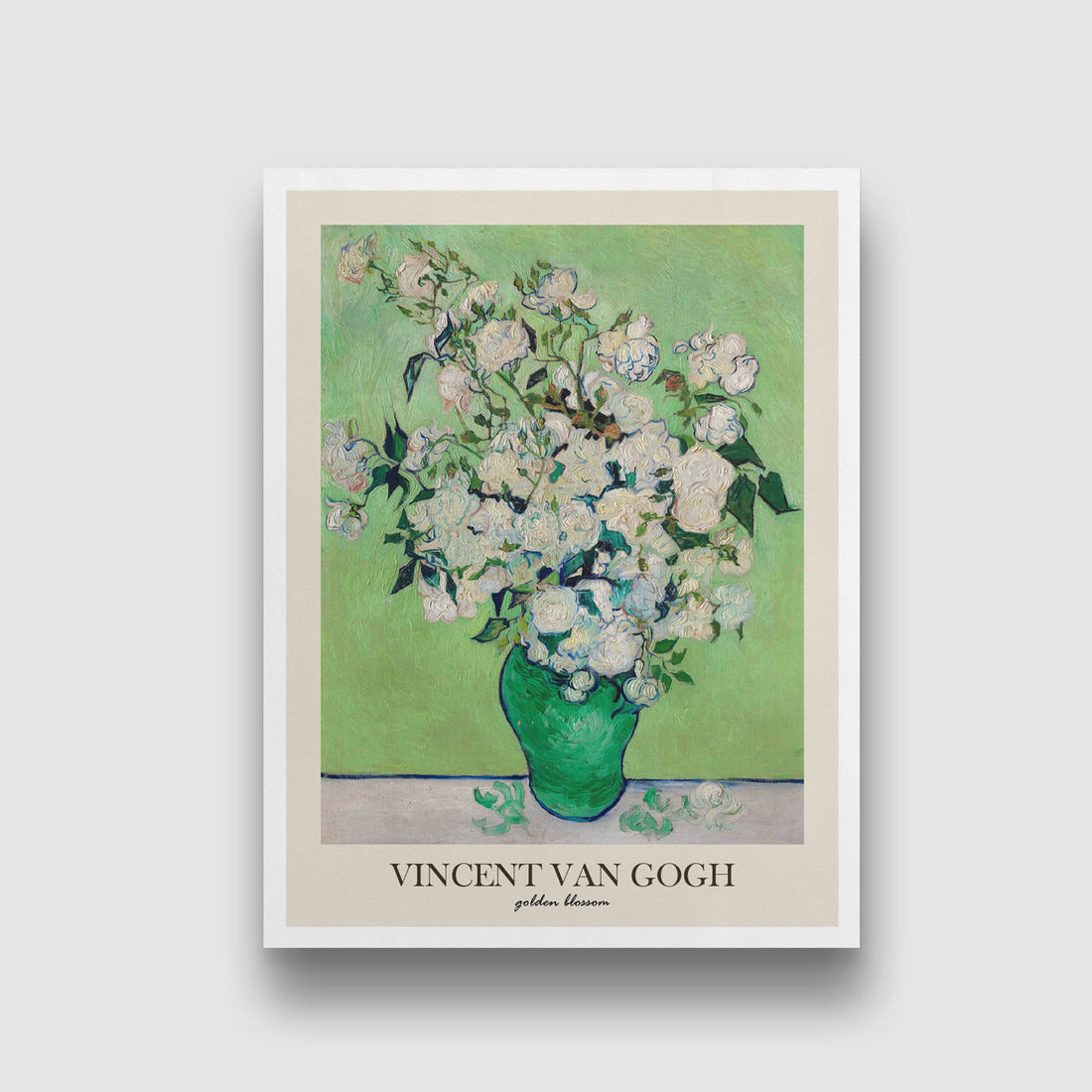 Vase with Pink Roses Painting by Vincent van Gogh 3 : 4 Vertical New Premium Wall Art Canvas by MeriDeewar