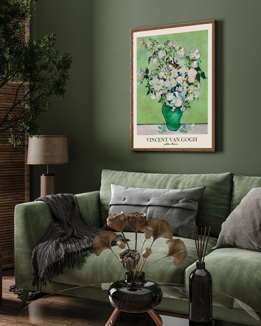 Vase with Pink Roses Painting by Vincent van Gogh 3 : 4 Vertical New Premium Wall Art Canvas by MeriDeewar