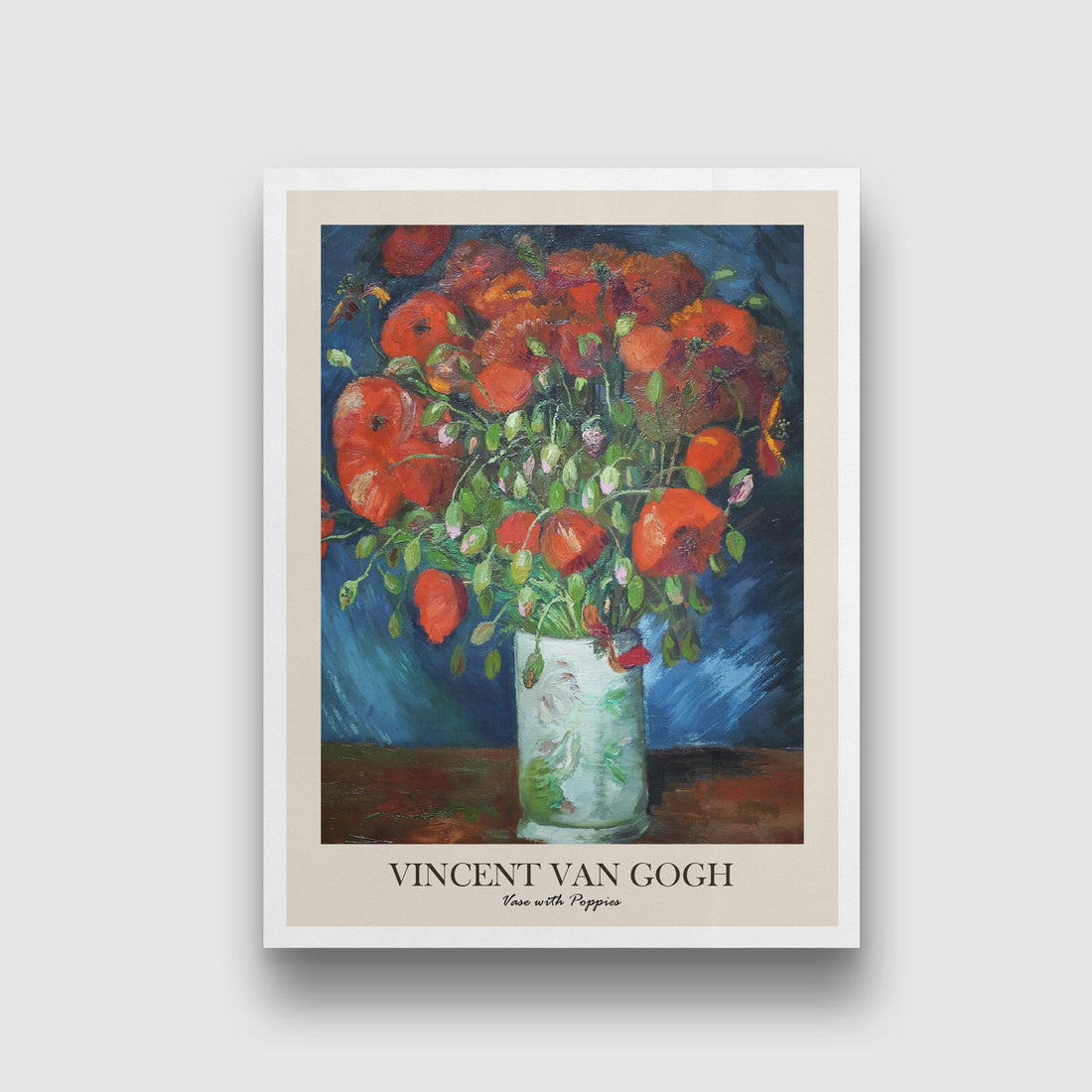 Vase with Poppies Painting by Vincent van Gogh 3 : 4 Vertical New Premium Wall Art Canvas by MeriDeewar