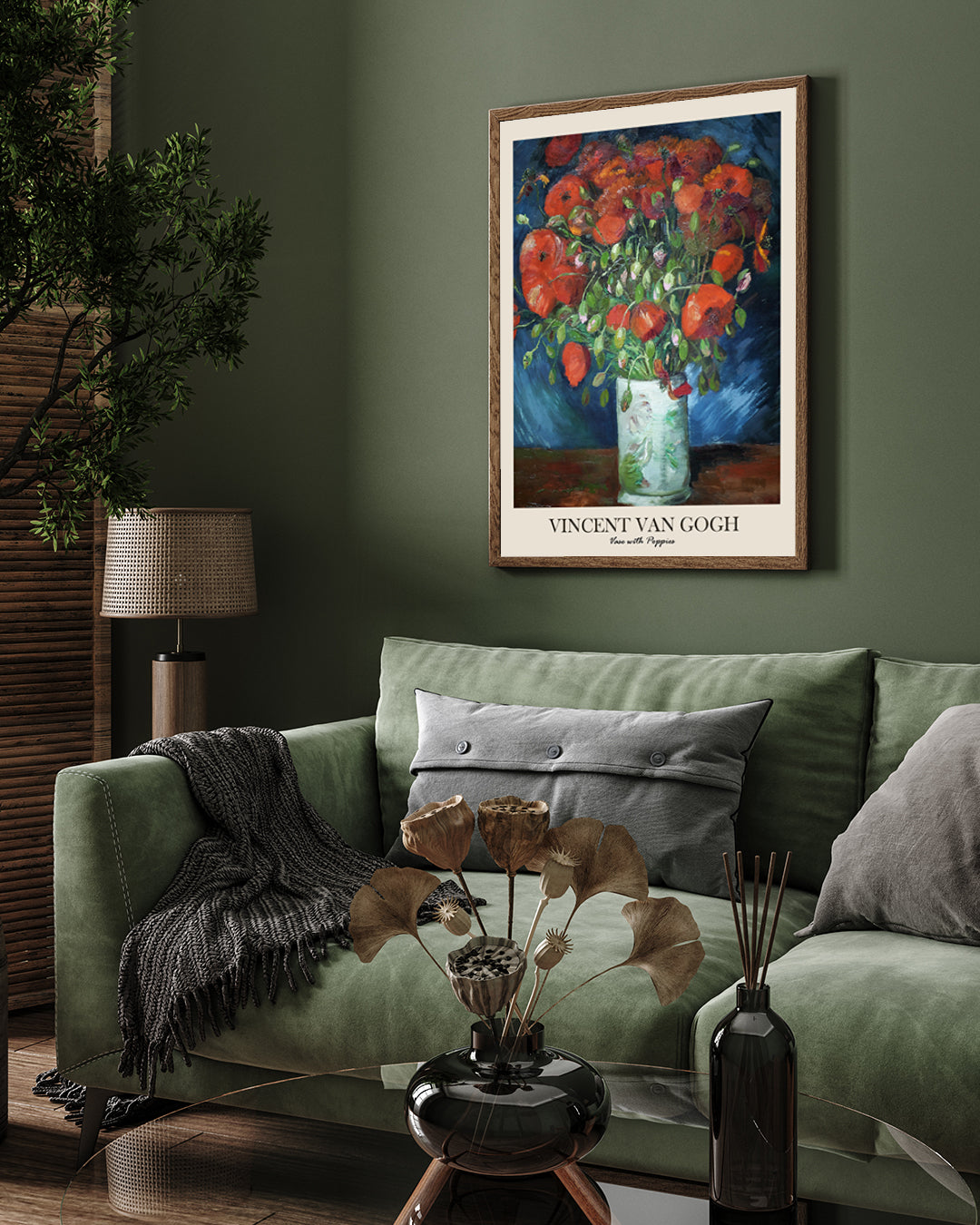 Vase with Poppies Painting by Vincent van Gogh 3 : 4 Vertical New Premium Wall Art Canvas by MeriDeewar