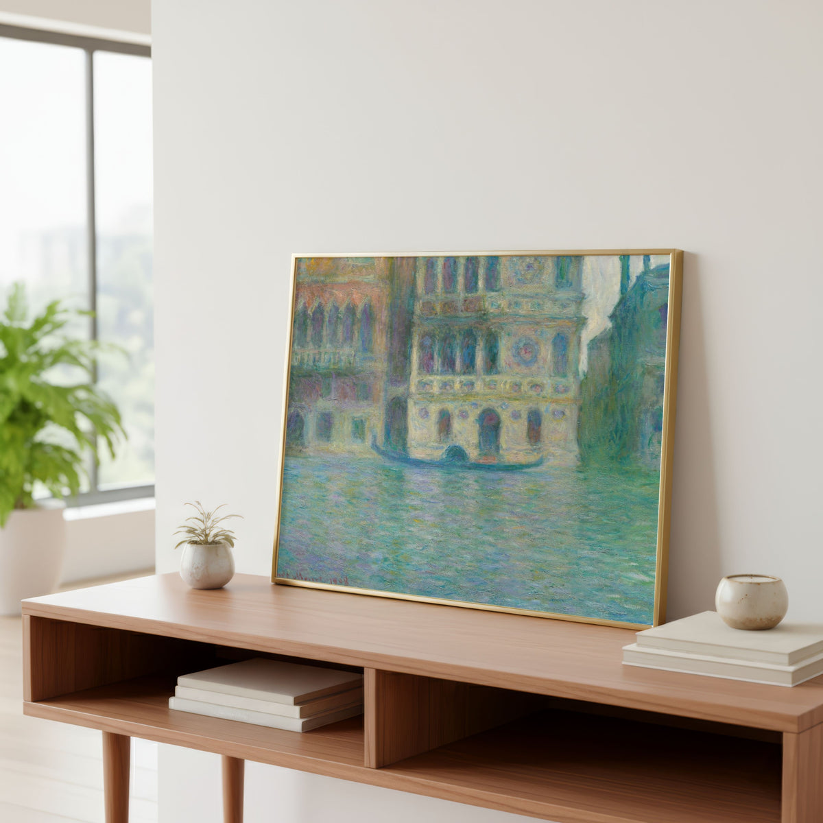 Venice Painting for Living Room | Palazzo Dario by Claude Monet | Wall Art Print 4 : 3 Horizontal Premium Wall Art Canvas by MeriDeewar