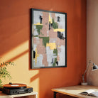Verdant Blush | Modern Textured Color Block Abstract Fine Wall Art 3 : 4 Vertical Premium Wall Art Canvas by MeriDeewar
