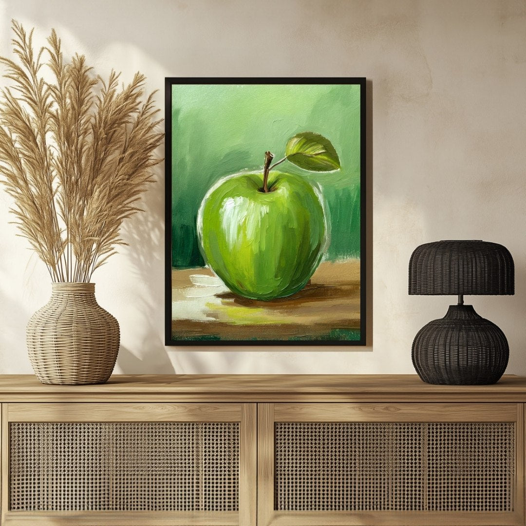 Vibrant Apple Abstract Art Painting for Modern Homes - MeriDeewar 3 : 4 Vertical New Premium Wall Art Canvas by MeriDeewar