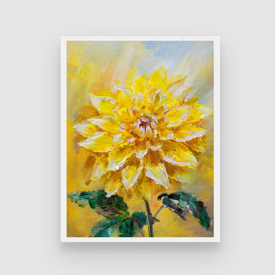 Vibrant Dahlia Abstract Art Painting - MeriDeewar 3 : 4 Vertical New Premium Wall Art Canvas by MeriDeewar