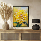Vibrant Dahlia Abstract Art Painting - MeriDeewar 3 : 4 Vertical New Premium Wall Art Canvas by MeriDeewar