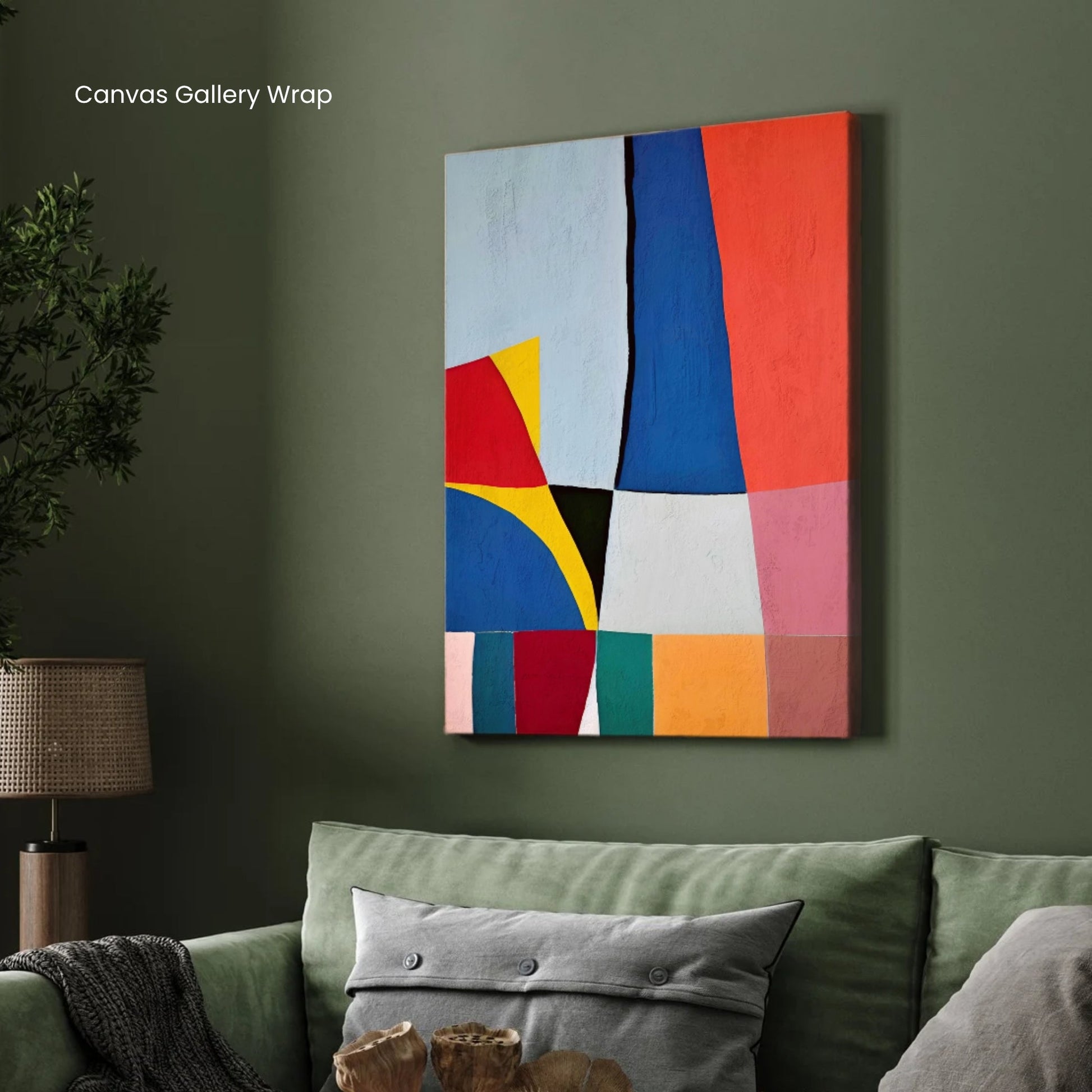 Vibrant Forms – Modern Abstract Geometry Wall Art 2 : 3 Vertical Premium Wall Art Canvas by MeriDeewar