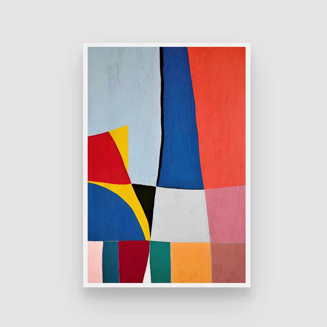 Vibrant Forms – Modern Abstract Geometry Wall Art 2 : 3 Vertical Premium Wall Art Canvas by MeriDeewar