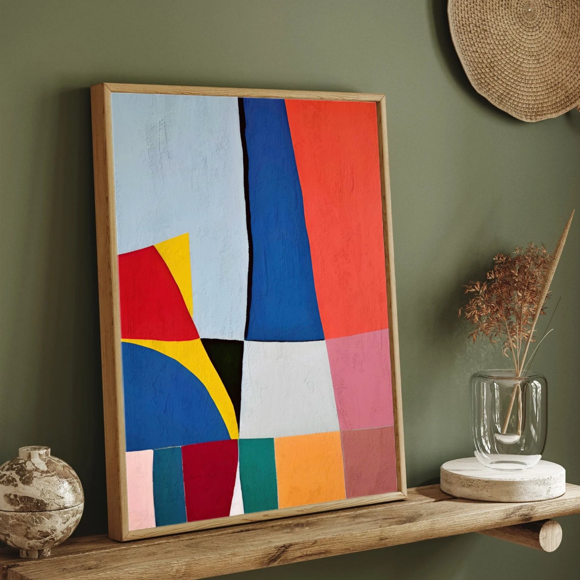 Vibrant Forms – Modern Abstract Geometry Wall Art 2 : 3 Vertical Premium Wall Art Canvas by MeriDeewar