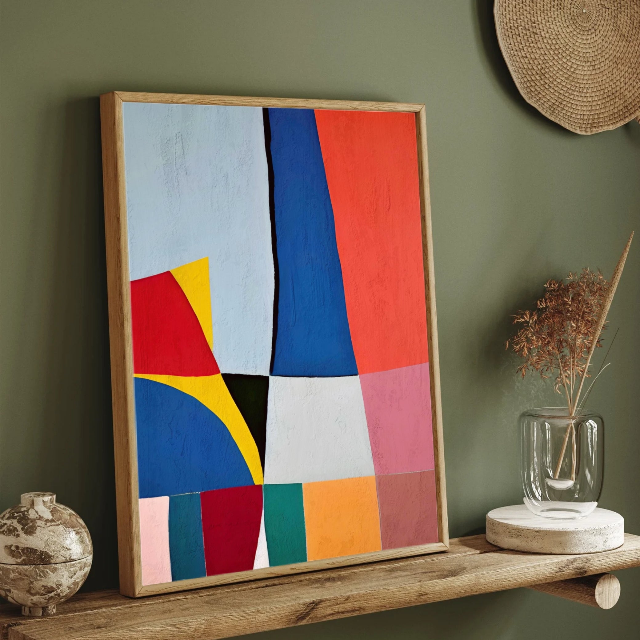 Vibrant Forms – Modern Abstract Geometry Wall Art 2 : 3 Vertical Premium Wall Art Canvas by MeriDeewar