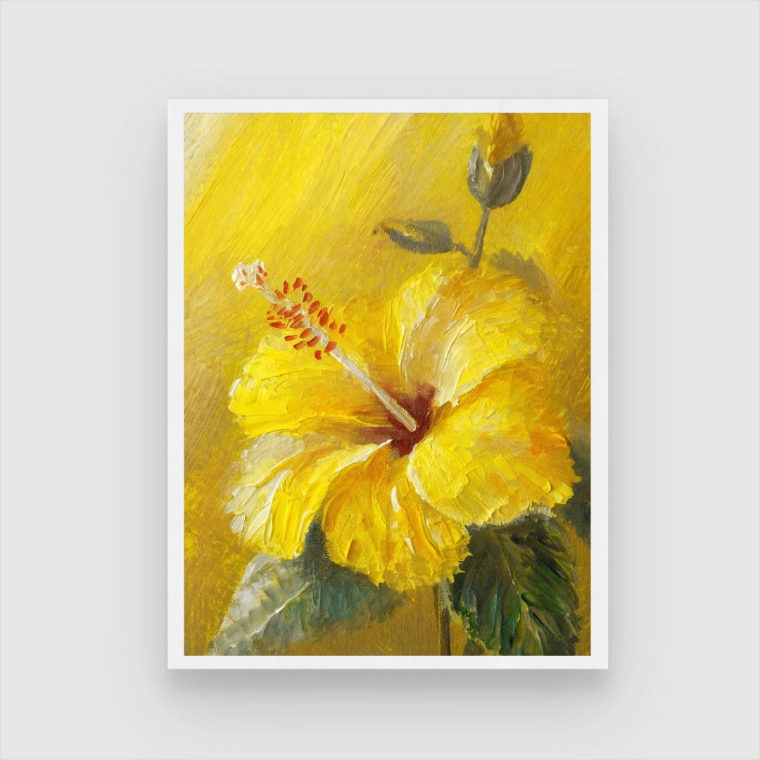 Vibrant Hibiscus Flower Abstract Canvas Art - MeriDeewar 3 : 4 Vertical New Premium Wall Art Canvas by MeriDeewar