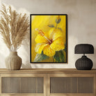 Vibrant Hibiscus Flower Abstract Canvas Art - MeriDeewar 3 : 4 Vertical New Premium Wall Art Canvas by MeriDeewar
