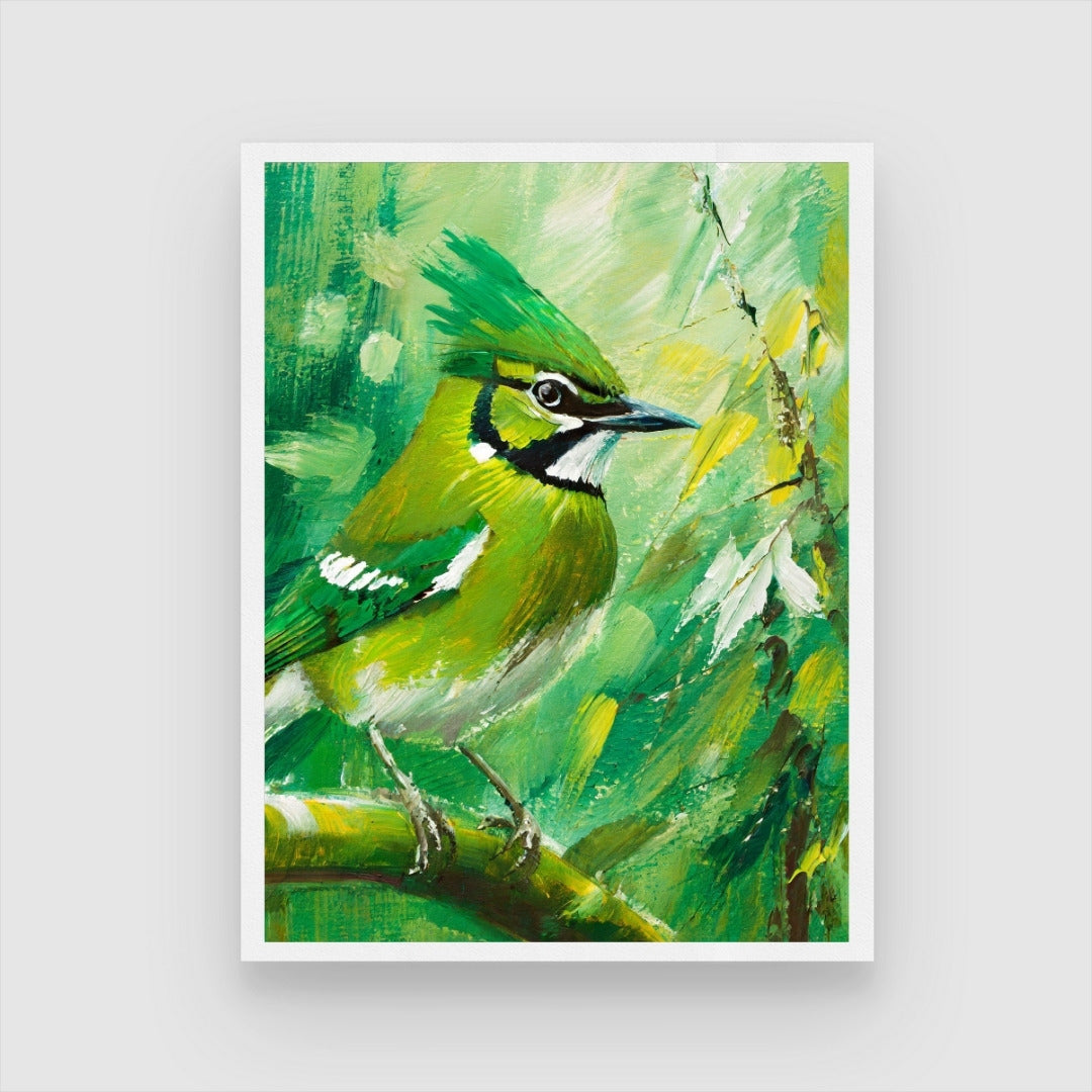 Vibrant Jay Bird Abstract Painting - Modern Art for Your Walls 3 : 4 Vertical New Premium Wall Art Canvas by MeriDeewar