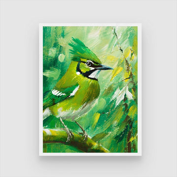 Vibrant Jay Bird Abstract Painting - Modern Art for Your Walls 3 : 4 Vertical New Premium Wall Art Canvas by MeriDeewar