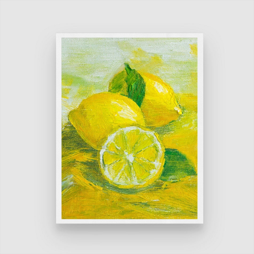 Vibrant Lemon Abstract Art - Modern Wall Decor 3 : 4 Vertical New Premium Wall Art Canvas by MeriDeewar