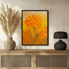 Vibrant Marigold Abstract Art Painting - MeriDeewar.com 3 : 4 Vertical New Premium Wall Art Canvas by MeriDeewar