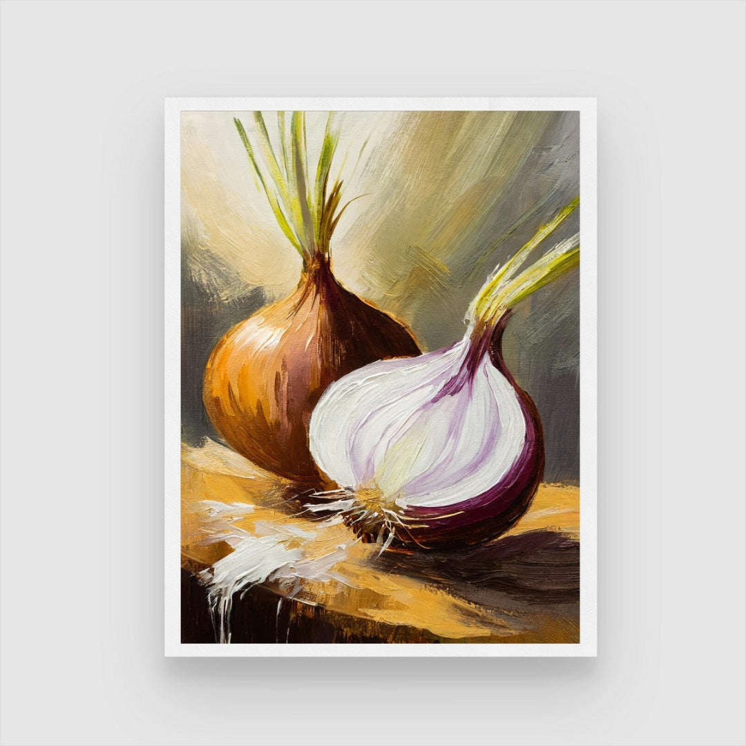 Vibrant Onion Abstract Art - Perfect Wall Decor for Home 3 : 4 Vertical New Premium Wall Art Canvas by MeriDeewar