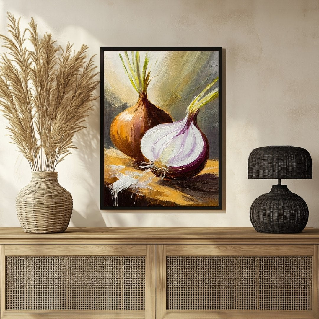 Vibrant Onion Abstract Art - Perfect Wall Decor for Home 3 : 4 Vertical New Premium Wall Art Canvas by MeriDeewar