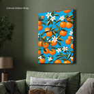 Vibrant Oranges & Blossoms – Summer Wall Painting 2 : 3 Vertical Premium Wall Art Canvas by MeriDeewar