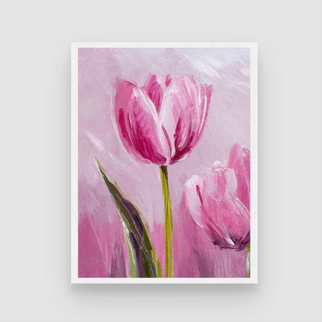 Vibrant Tulip Abstract Art Painting – Perfect for Modern Interiors 3 : 4 Vertical New Premium Wall Art Canvas by MeriDeewar