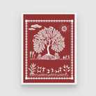 Vibrant Warli Art: Tribal Village Celebration by MeriDeewar 3 : 4 Vertical New Premium Wall Art Canvas by MeriDeewar